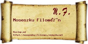 Moseszku Filomén névjegykártya